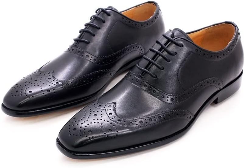 

Мужские оксфорды EVSER, шнуровка, броги с тиснением, крыловидный носок, квадратный носок, из коровьей кожи, низкие, с антискользящей подошвой, каблук-блок, резиновая подошва, для свадьбы (цвет: серый, размер: 11)