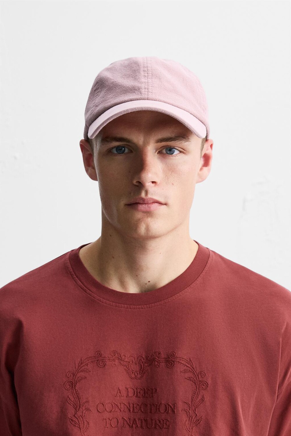 

Выцветанная кепка ZARA, пастельно-розовый
