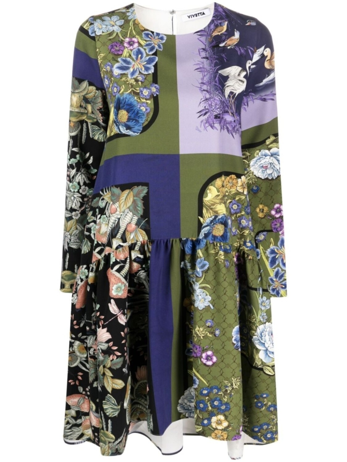 

Vivetta graphic-print tiered-skirt dress, зеленый