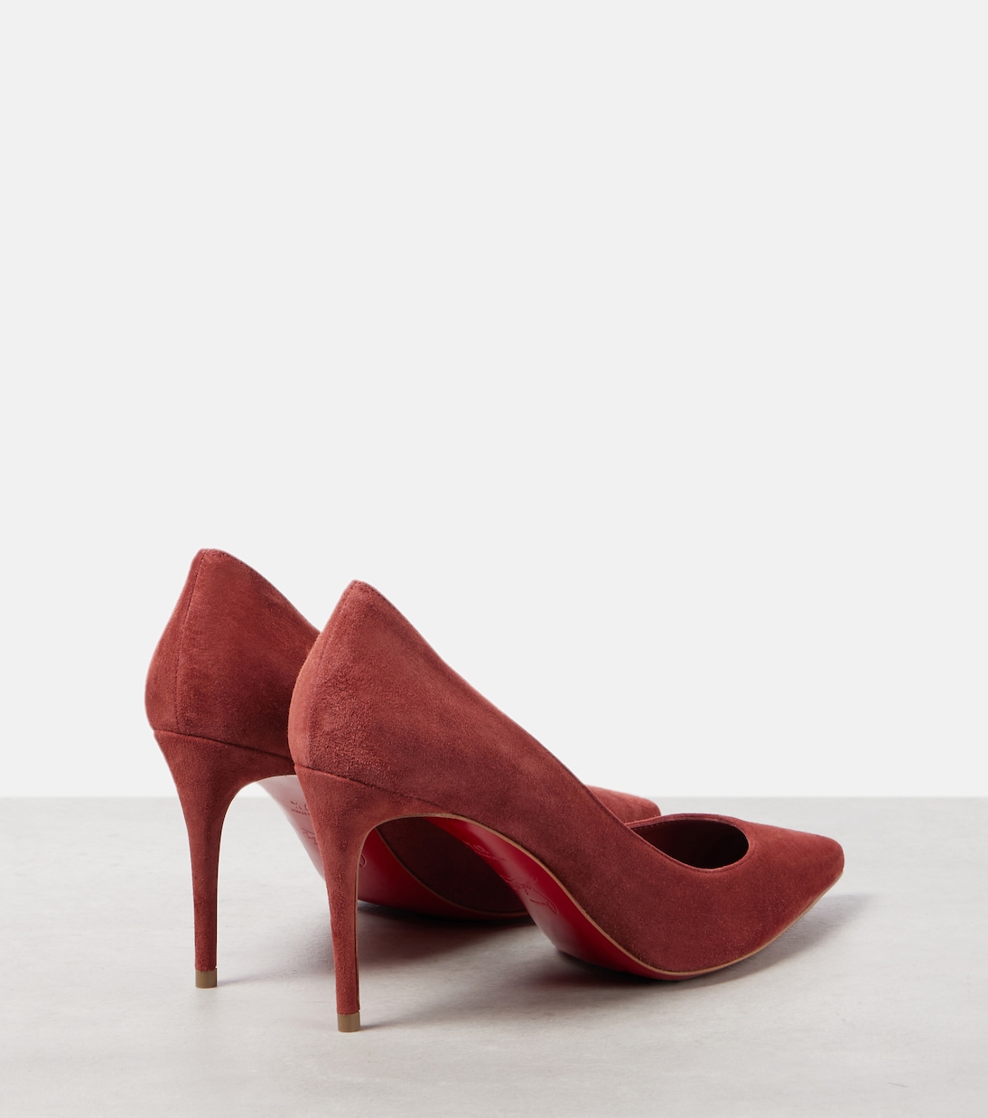 Туфли Kate 85 из замши Christian Louboutin, Brownie/ Lin Brownie — фото 2