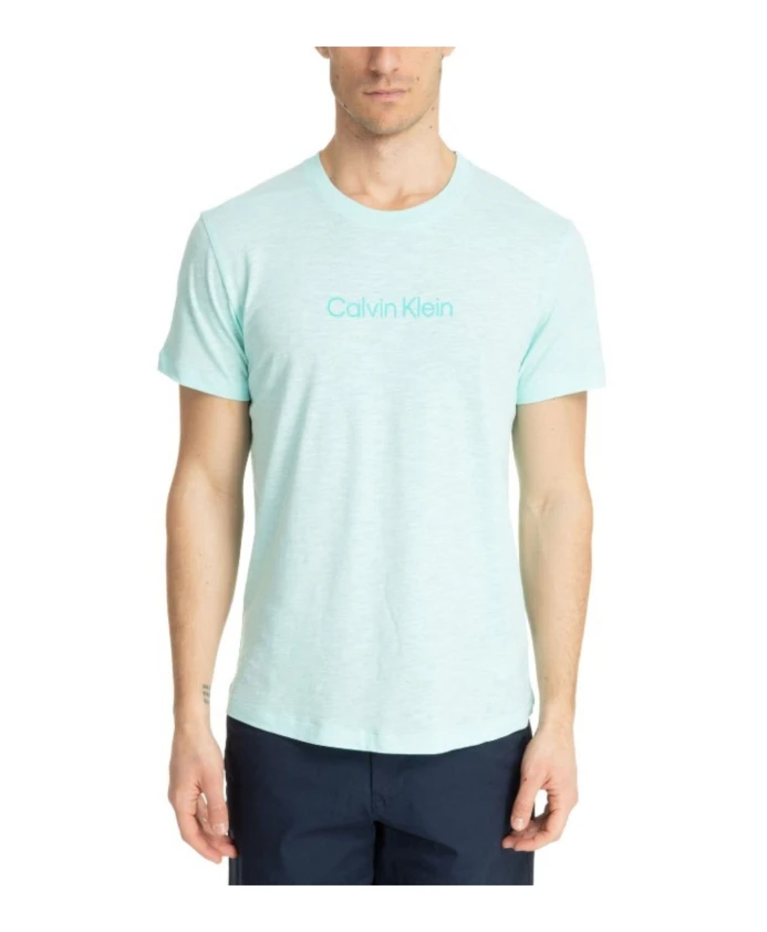 

Футболка с круглым вырезом и логотипом Calvin Klein, синий