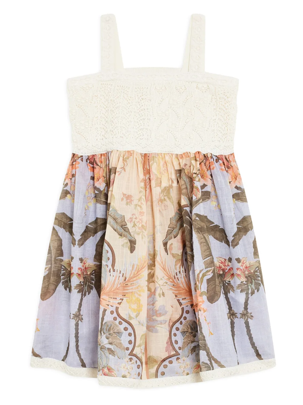 

Платье с цветочным принтом ZIMMERMANN Kids, белый
