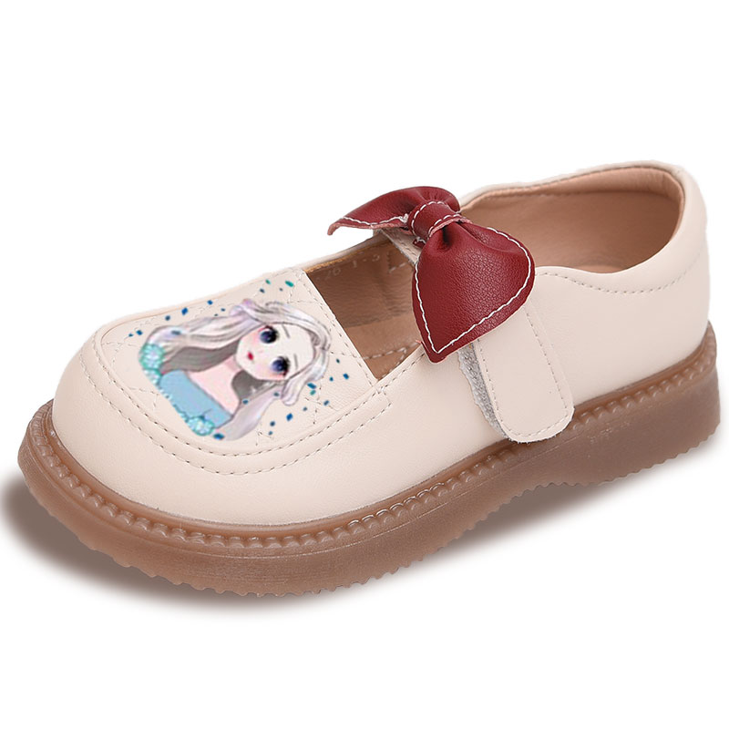 

Противоскользящие износостойкие детские кожаные туфли для детей Budding, экрю