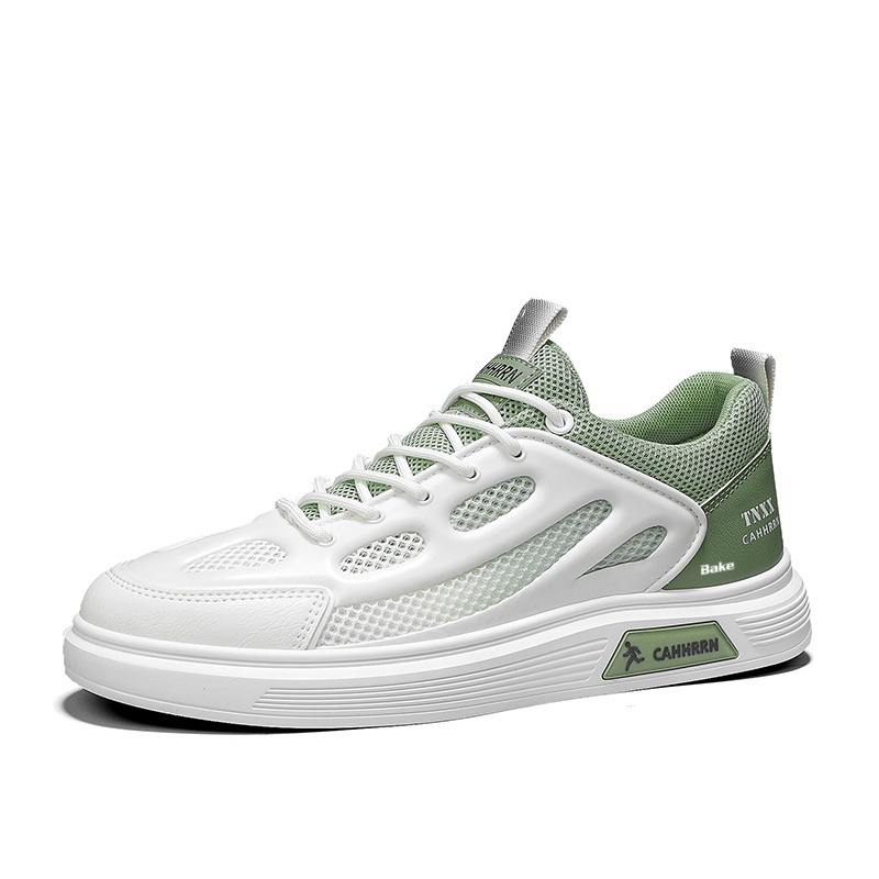 

Нескользящие легкие низкие мужские кроссовки для скейтбординга BAKE, White Green