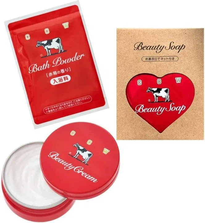 Набор для ухода за кожей Cow Brand Beauty Cream 80 г + Mini Heart Can 40 г + Bath Salts