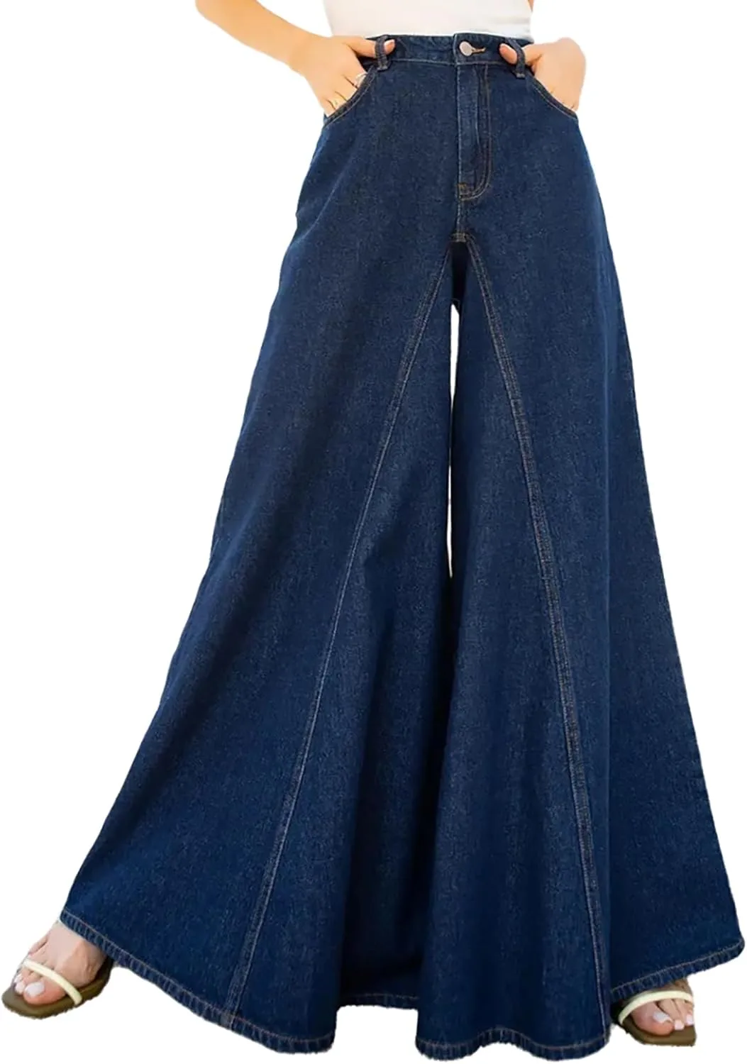 

Женские джинсы с расклешенным низом High Waist Stretch QLAUYIOE