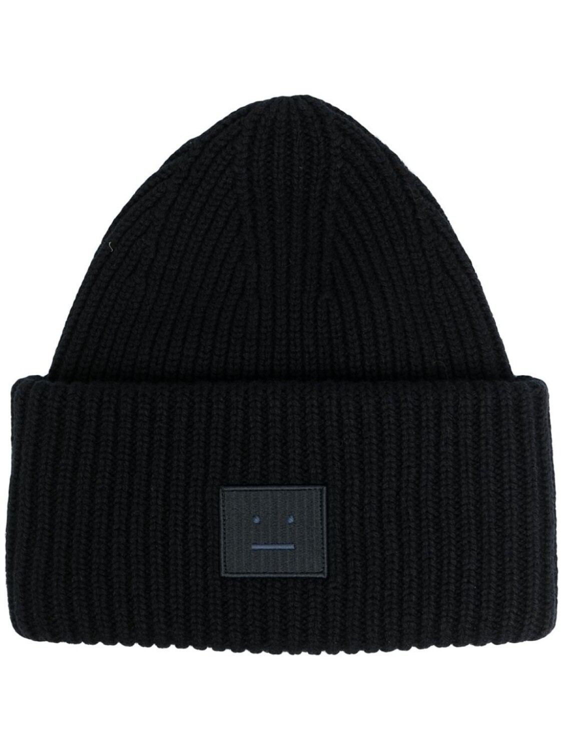 

Шапка бини с нашивкой Face Acne Studios, черный