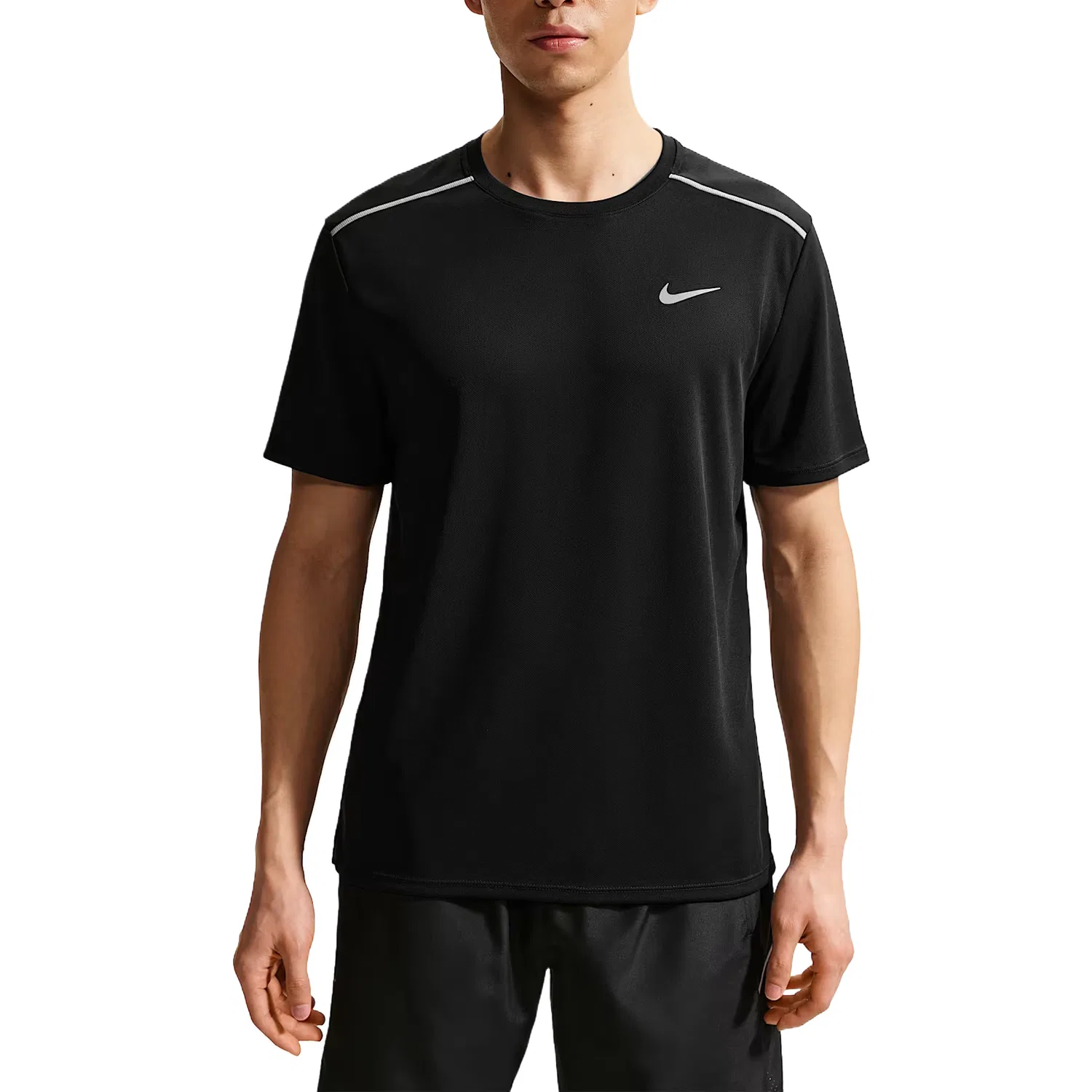 Футболка для бега мужская Black/Black Nike