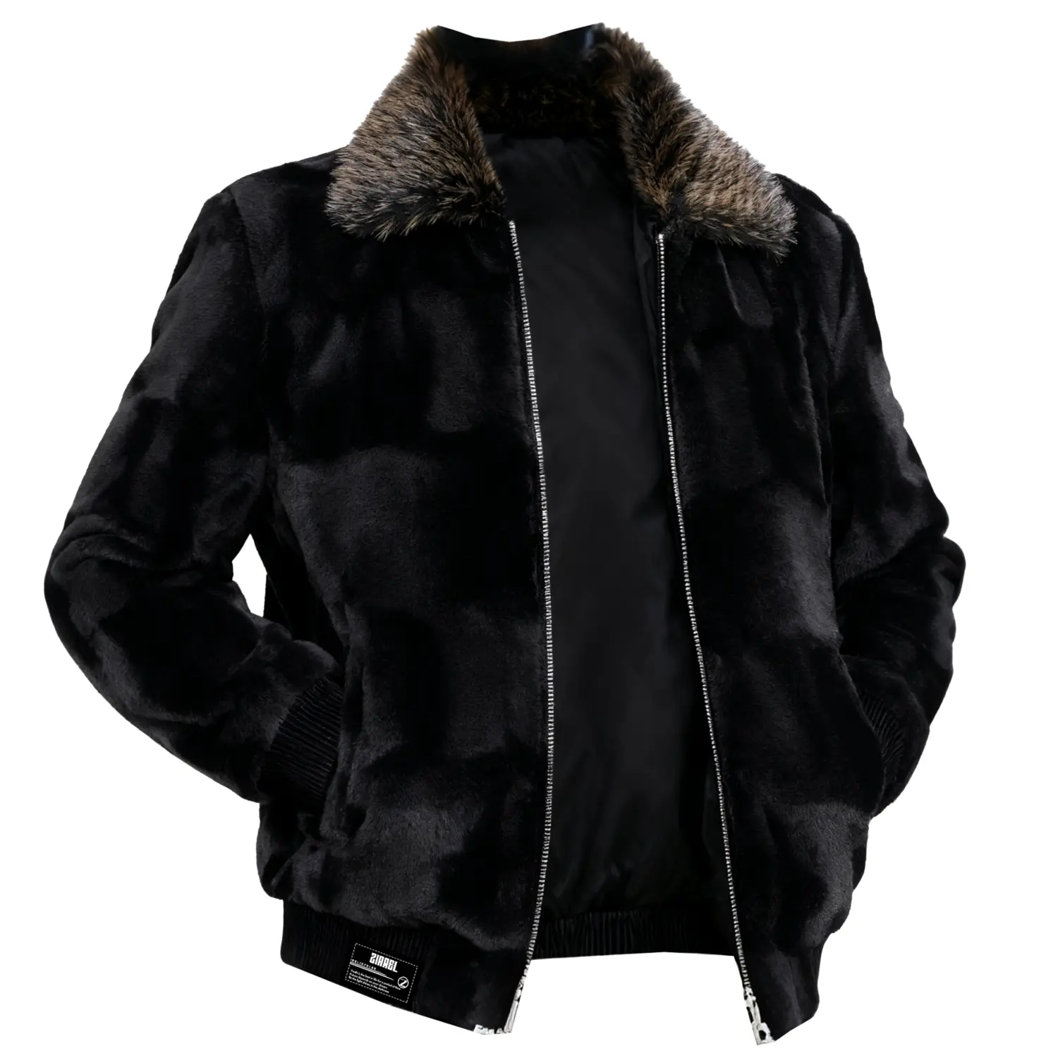 

ZIAREL Вельветовая куртка Unisex Black утепленная с флисовой подкладкой и теплым воротником