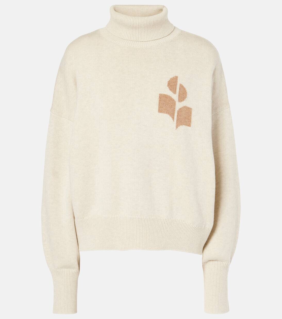 

Свитер-водолазка из хлопка и шерсти Nash Marant Etoile, цвет light grey/camel