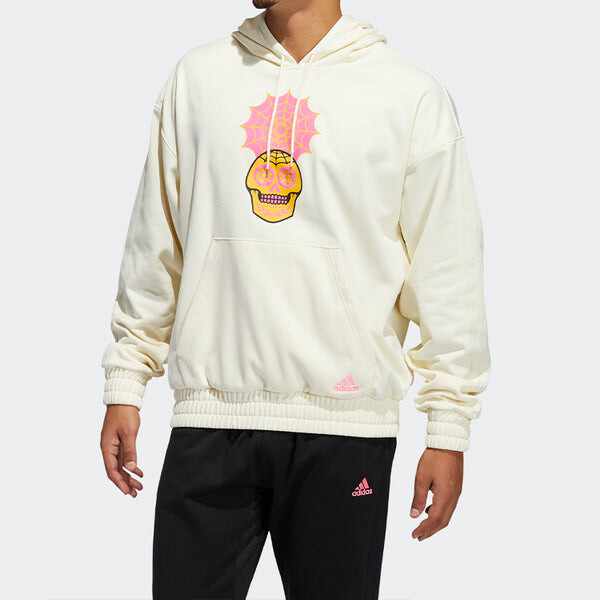 Толстовка adidas Ld Dotd Hd Printing Casual Basketball Sports Pullover White, белый — фото 2