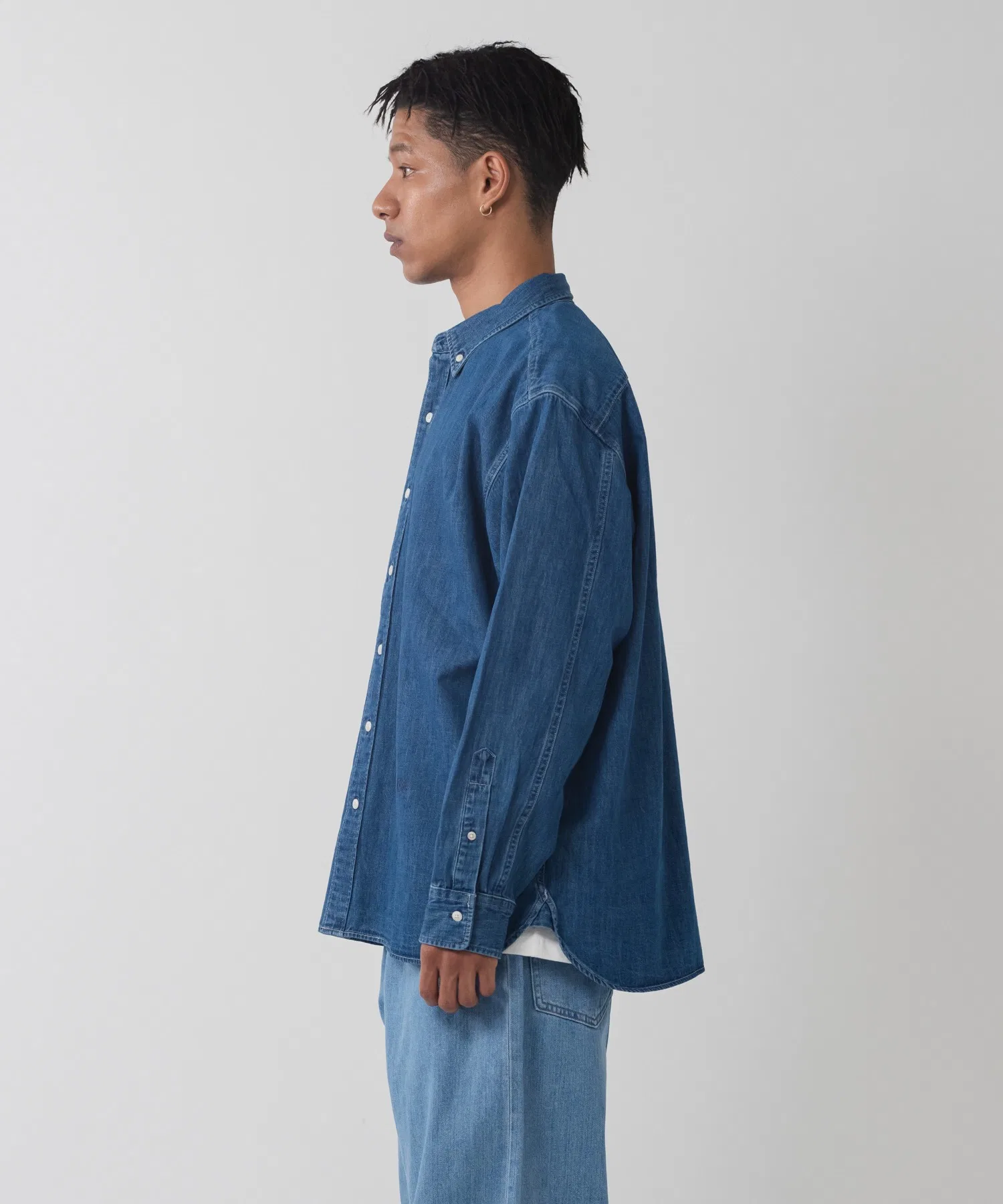 Мужская рубашка Levi's BlueTab кнопки хлопок тёмно-синяя — фото 4