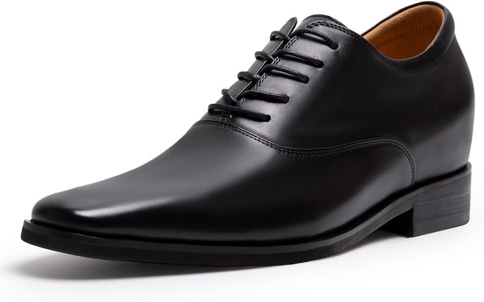 

Мужские туфли-лифты CHAMARIPA | Невидимое увеличение роста | Классические оксфорды с прямым носком | Встроенная система добавляет 7 см | Деловые туфли | Размеры US 7-12, черный