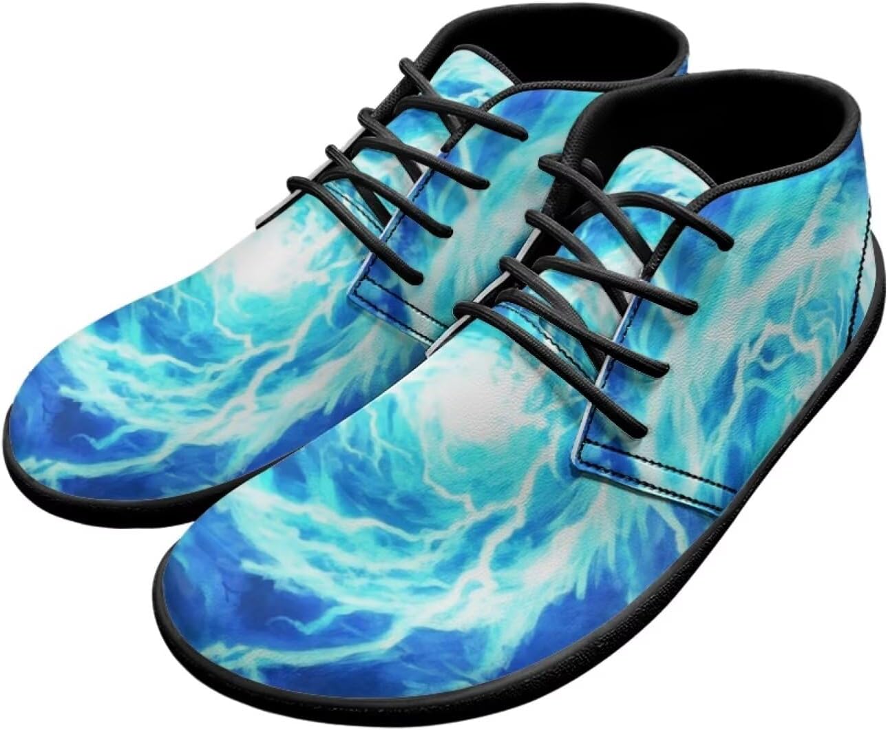 

Мужские баскетбольные кроссовки с низким верхом и принтом «Молния и пламя», шнуровка, спортивная обувь для тренировок для мальчиков Ecaestolph, голубой