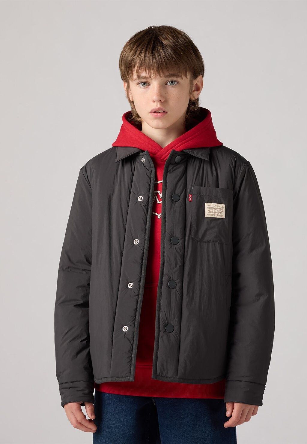 

Куртка зимняя REVERSIBLE QUILTED SHACKET Levi's, серый/коричневый