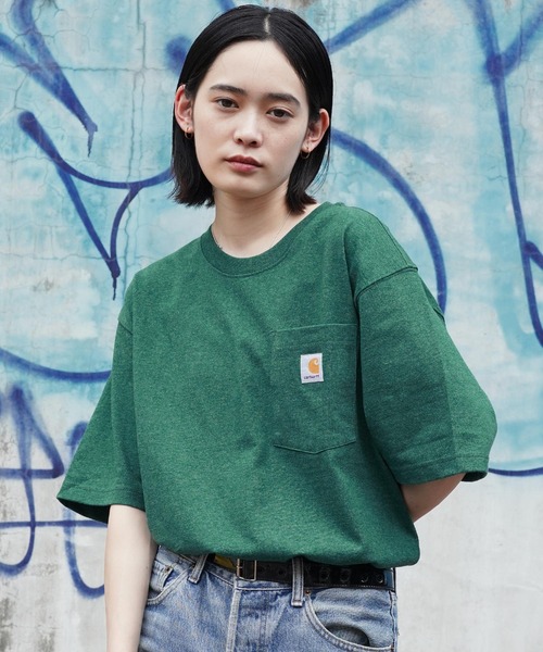

Футболка с коротким рукавом, большим нагрудным карманом и нашивкой с логотипом Carhartt, зеленая, Зеленый, Футболка с коротким рукавом, большим нагрудным карманом и нашивкой с логотипом Carhartt, зеленая