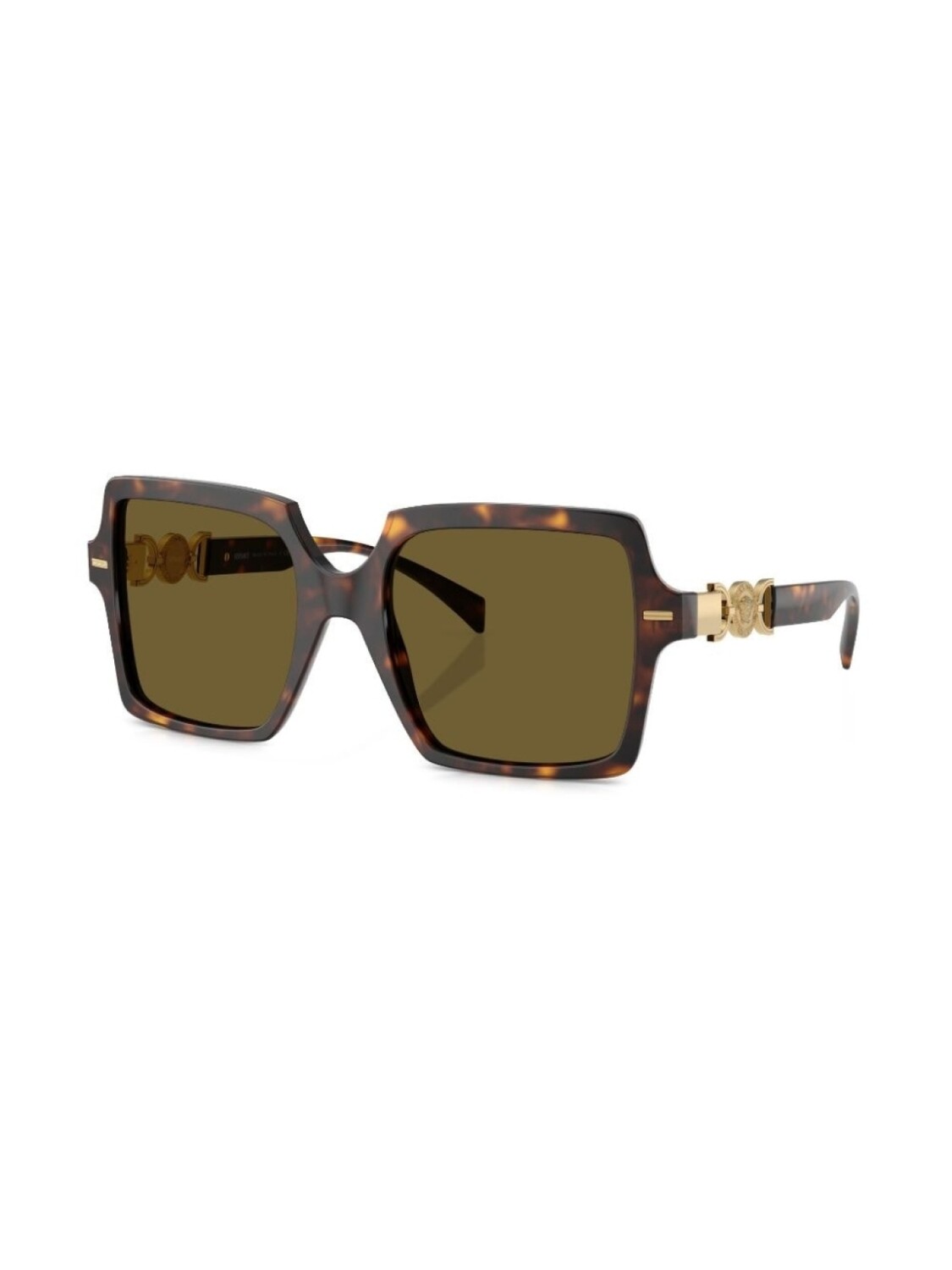 Versace Eyewear солнцезащитные очки в квадратной оправе с декором Medusa, коричневый — фото 2