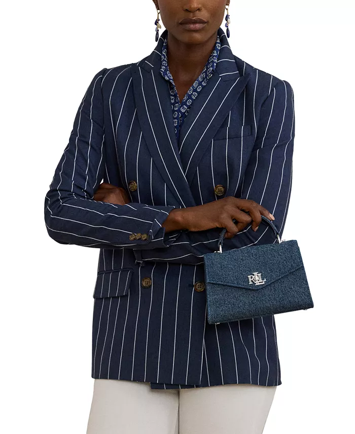 

Сумка-сатчел Farrah Small из потертого денима Lauren Ralph Lauren, синий
