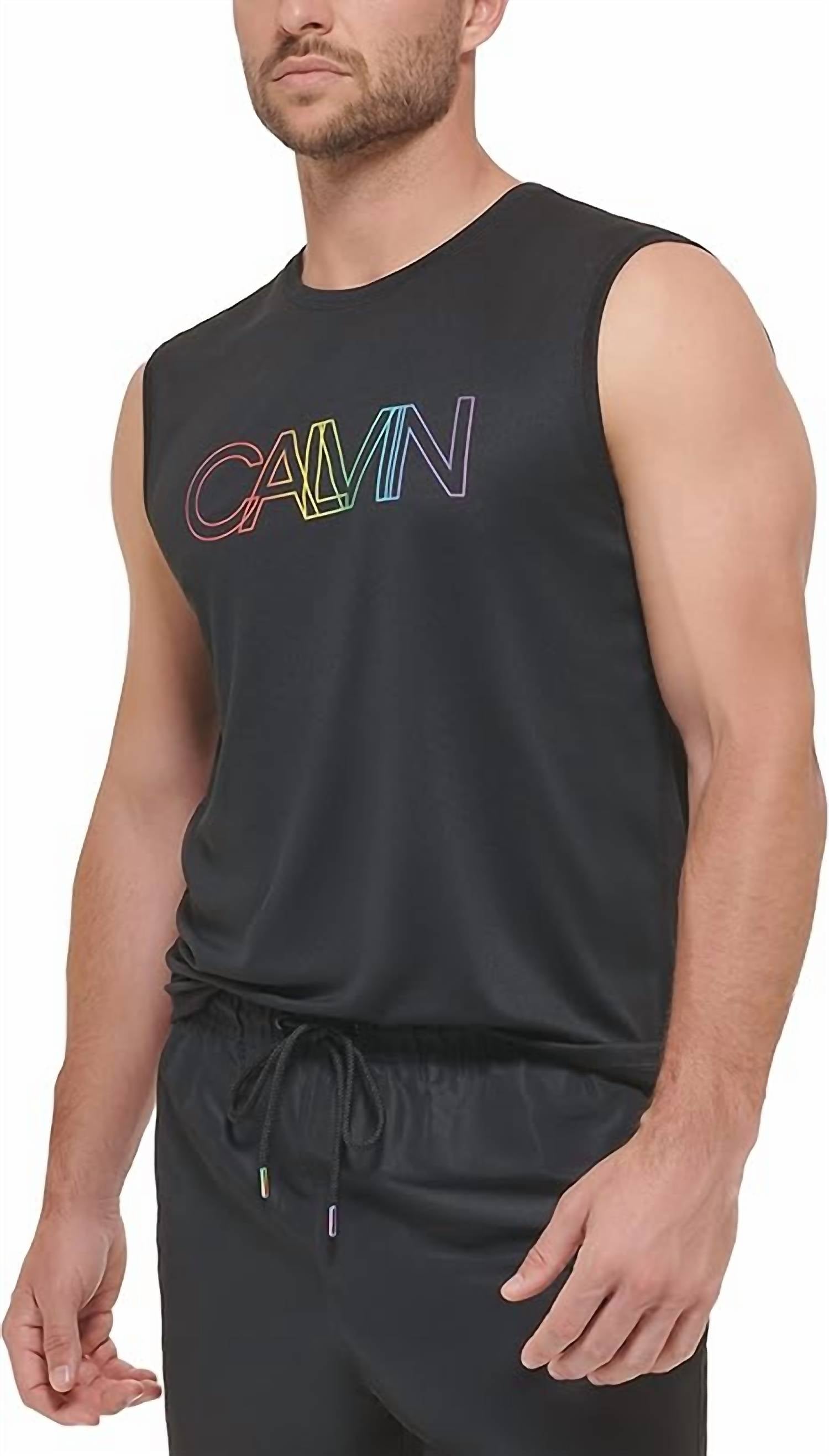 Мужской топ Standard Rainbow Collection черного цвета Calvin Klein — фото 3