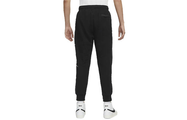 Брюки men's logo printing knit lacing bundle feet sports pants/trousers/joggers black Nike, черный — фото 2