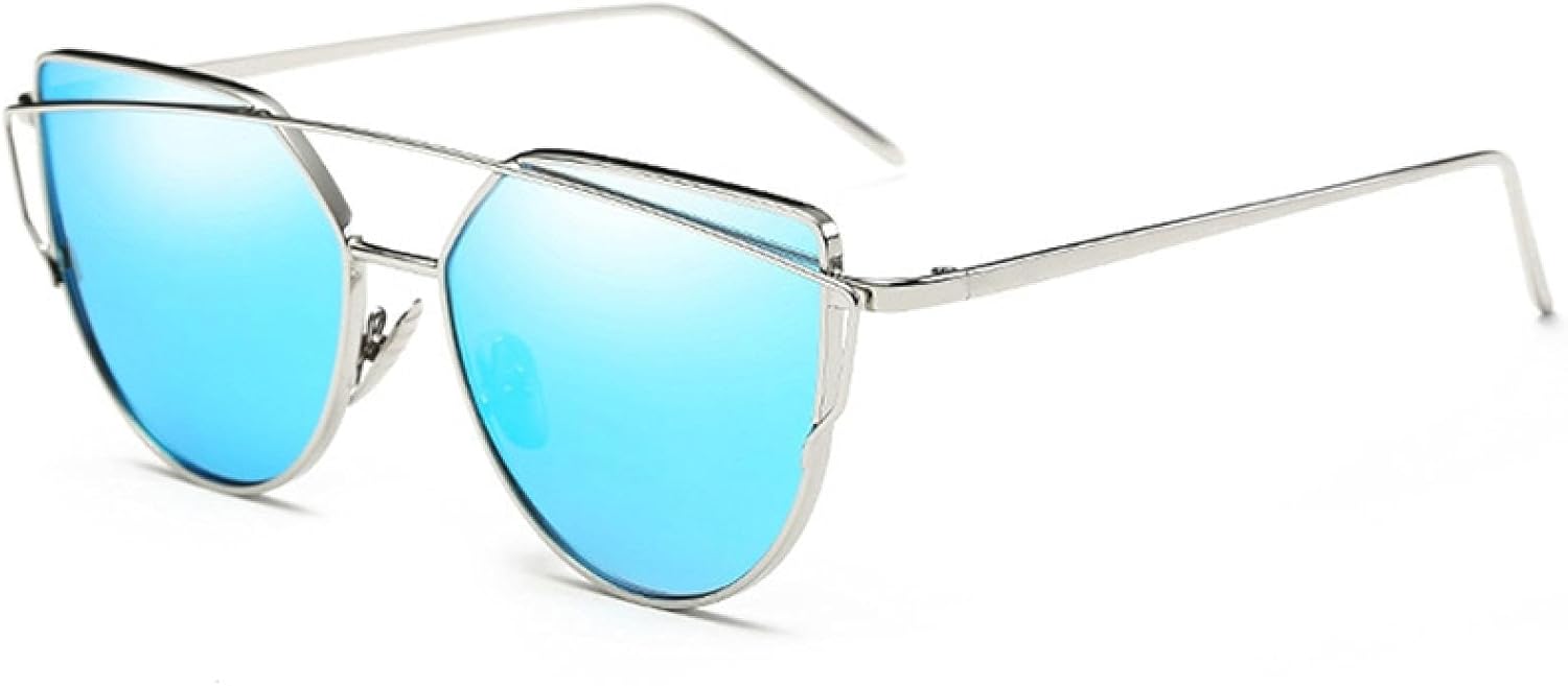 

Солнцезащитные очки с защитой UV400 | Линзы «кошачий глаз» цвета розового золота | для женщин и мужчин, для занятий спортом на открытом воздухе и вождения DSVIGF, C05 Silver Blue