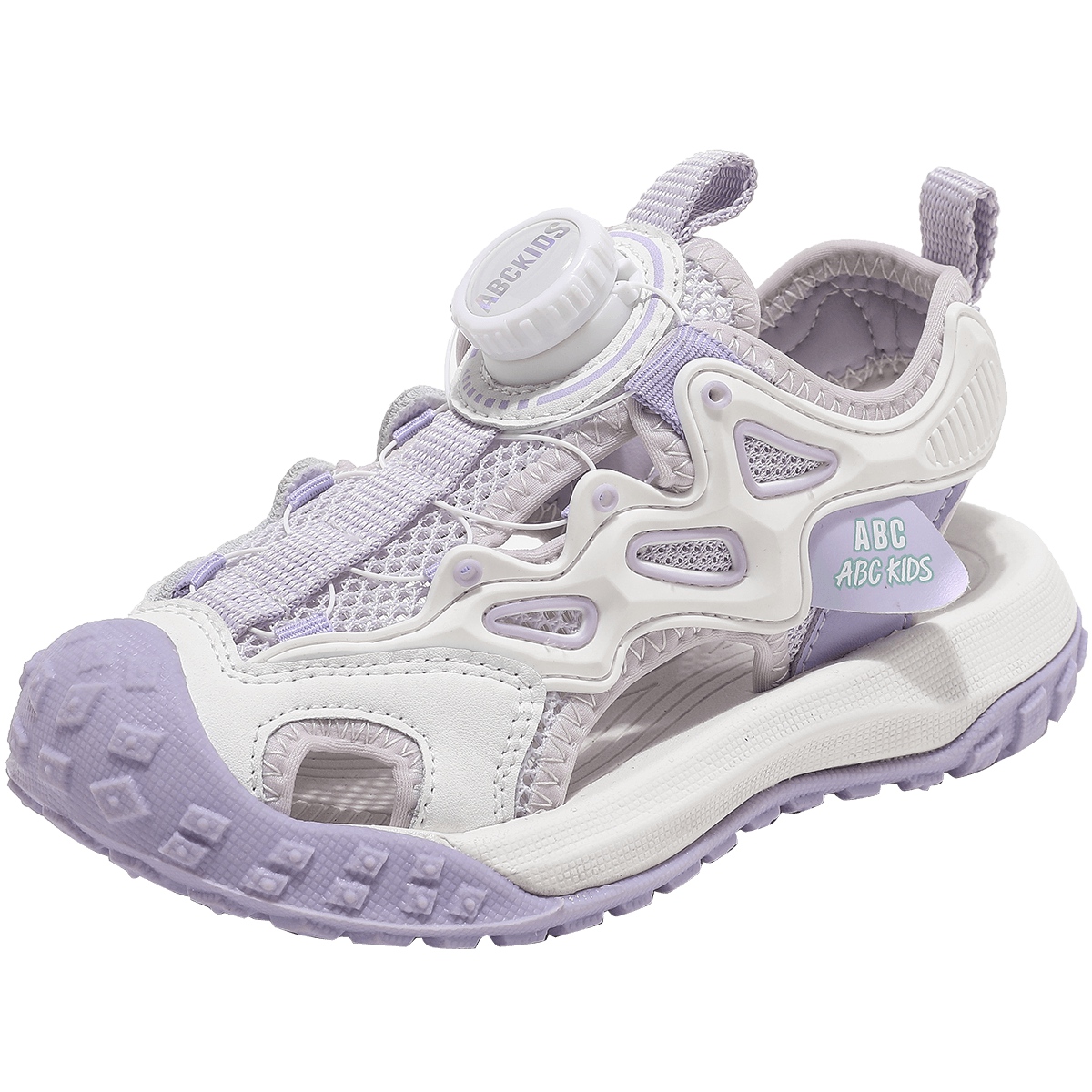 

Нескользящие, легкие, амортизирующие, низкие сандалии для детей ABC KIDS, белый/фиолетовый