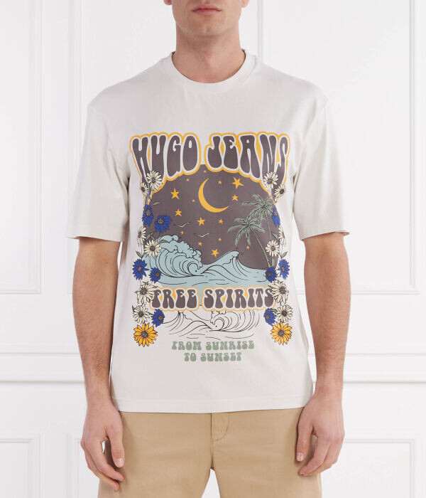

Футболка Hugo Blue Nirito Regular Fit, экрю