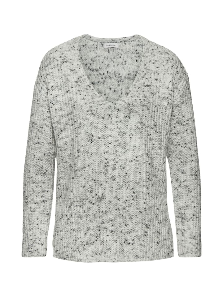 

Buffalo Свитер с V-образным вырезом серого и кремового цвета