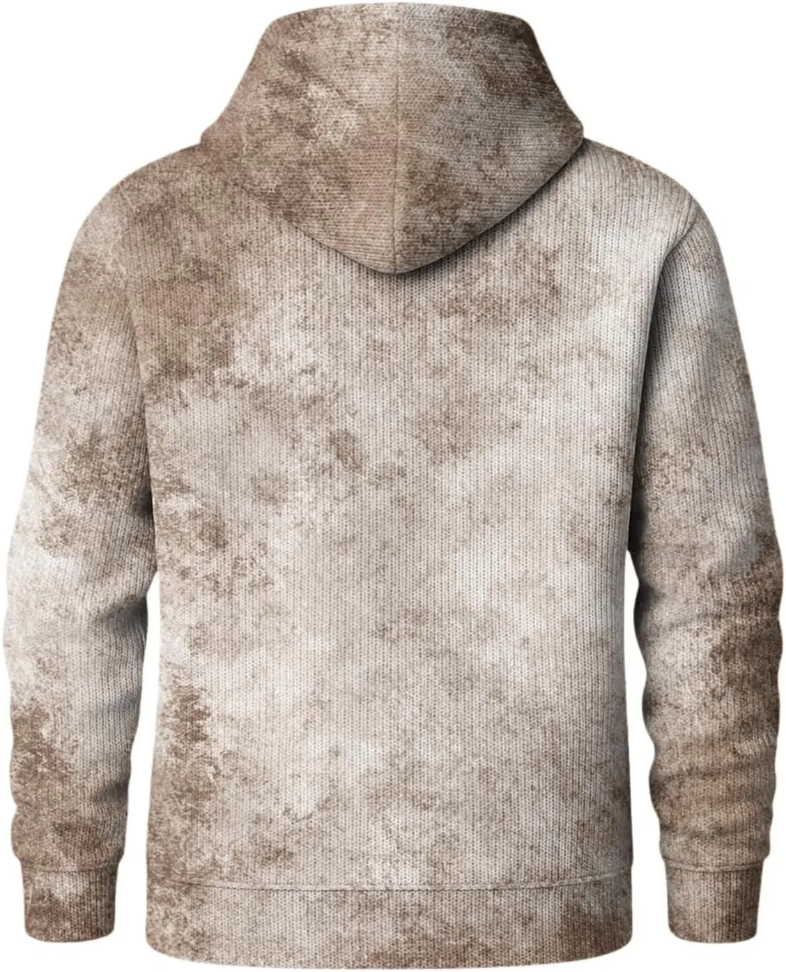 Мужская худи с капюшоном, флисовая, с карманом, 2-khaki — фото 3