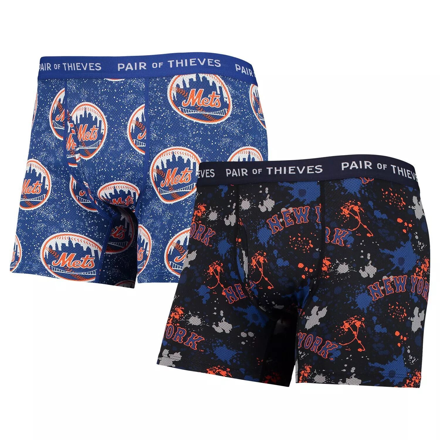 

Мужская пара трусов-боксеров Thieves Black/Royal New York Mets Super Fit, комплект из 2 трусов-боксеров