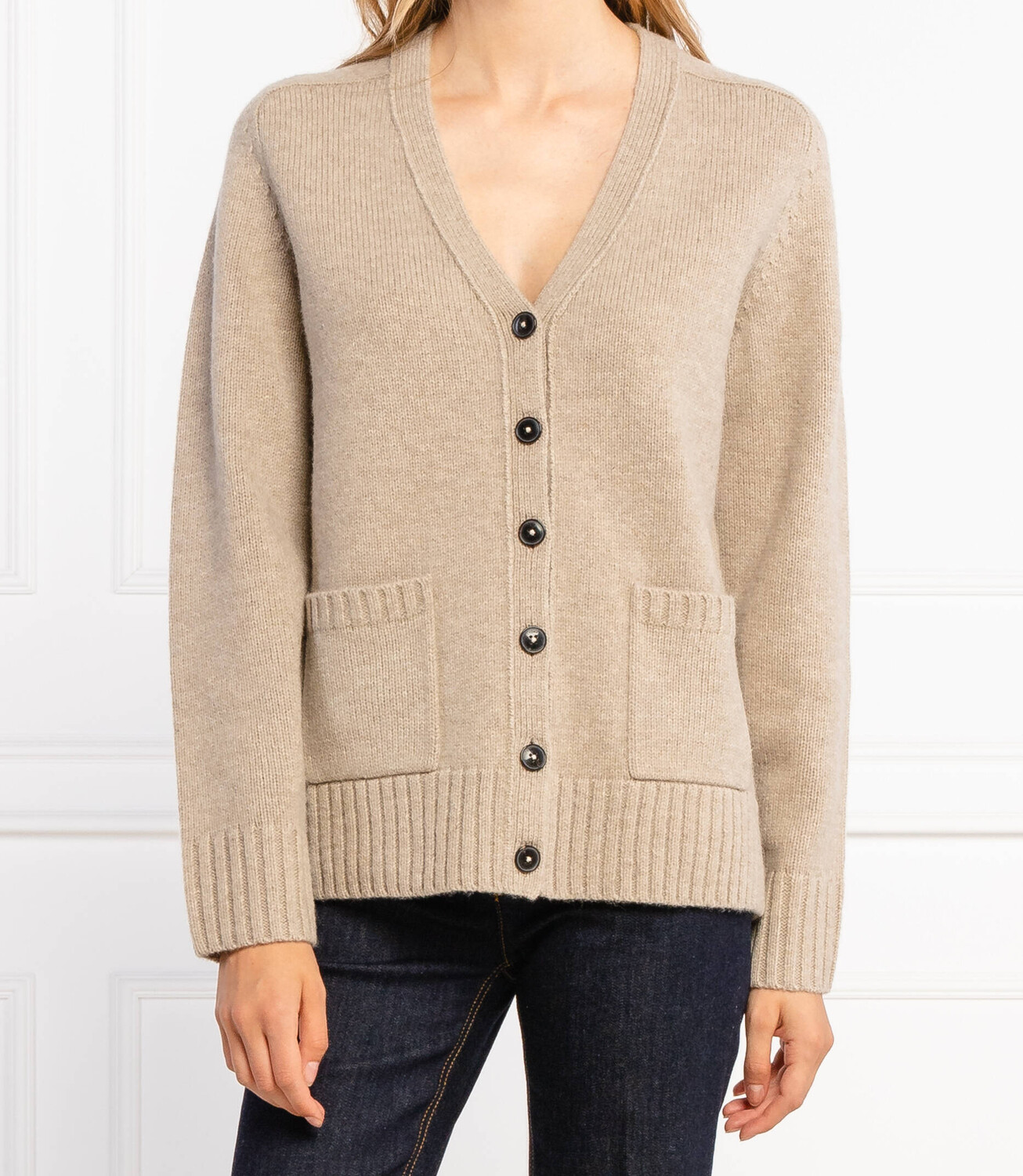 

Свитер TORY BURCH regular fit, бежевый