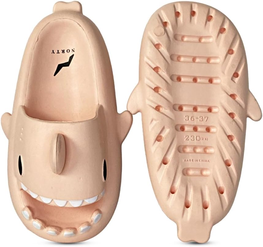 

Мужские и женские легкие шлепанцы унисекс NORTY с забавным дизайном акулы, розовый