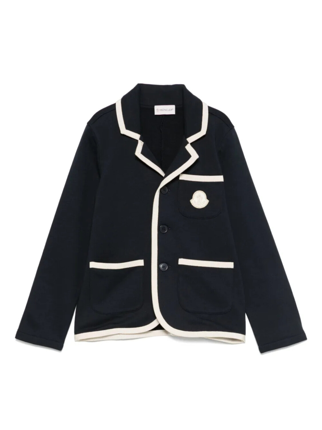 

Блейзер с нашивкой-логотипом Moncler Enfant, синий