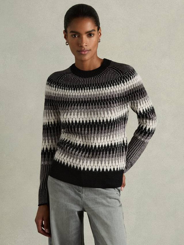 

Джемпер belle fair isle Reiss, черный/белый