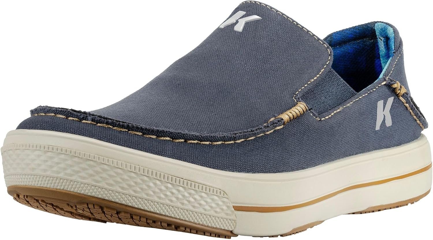 

Мужские рыболовные мокасины Korkers Brown Trout с фиксированными подошвами Kling-On, синий