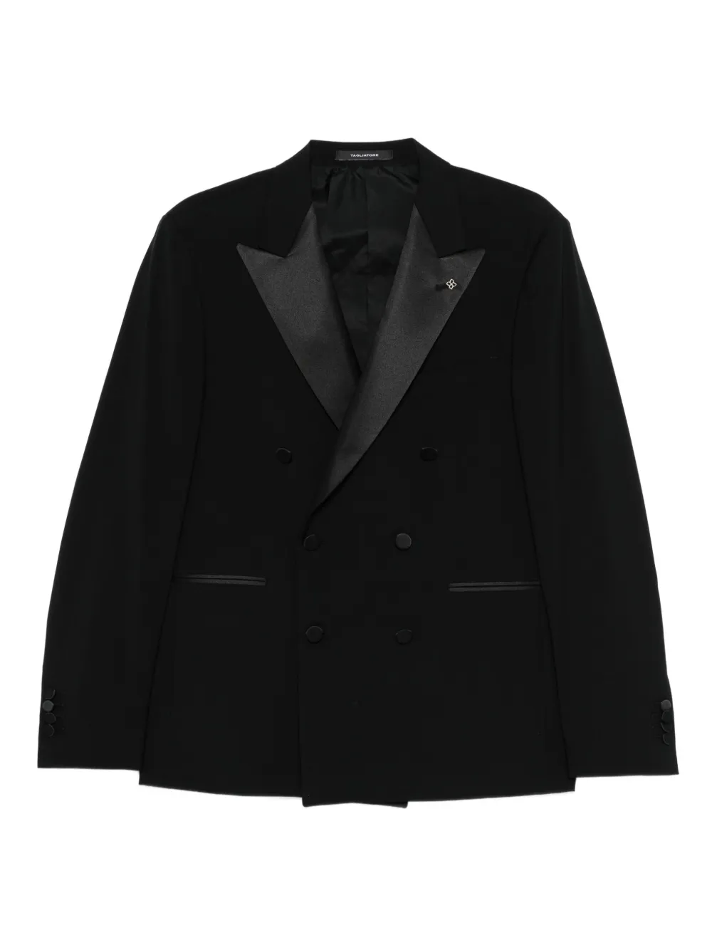 

Костюм с двубортным пиджаком Tagliatore, черный
