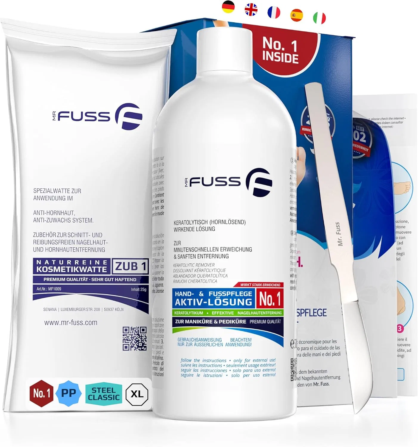 Набор для удаления мозолей и кутикулы «No. 1 Plus Pack Steel Classic» от Mr. Fuss Mr. Fuss