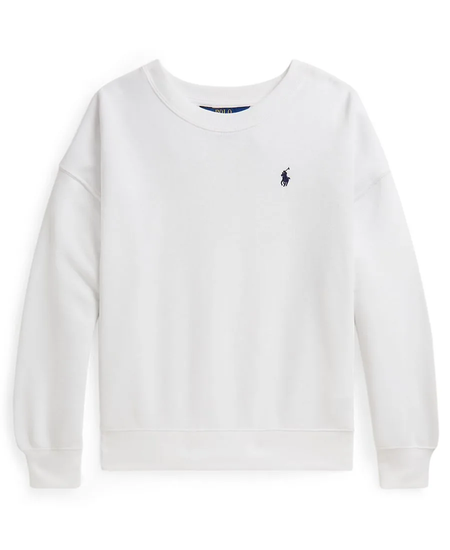 Детская толстовка с круглым вырезом и логотипом (7-16 лет) Polo Ralph Lauren, белый