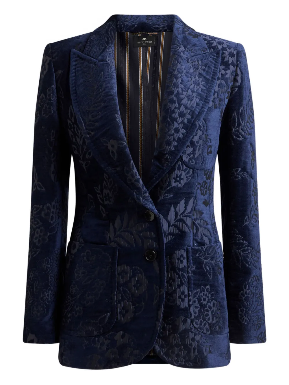 

Жаккардовый блейзер с цветочным узором ETRO, синий