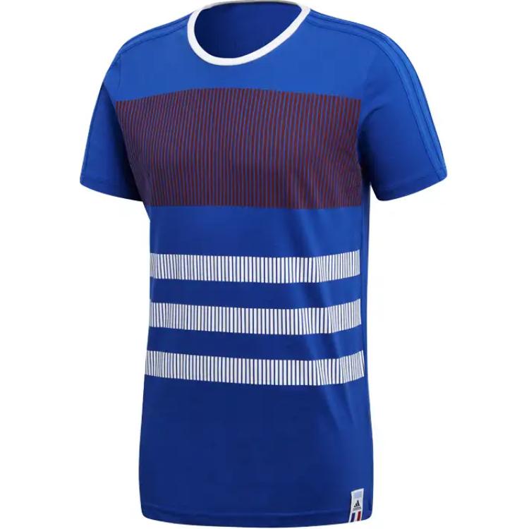 Футболка Adidas France Polo Ci TEE 697 унисекс синяя — фото 2