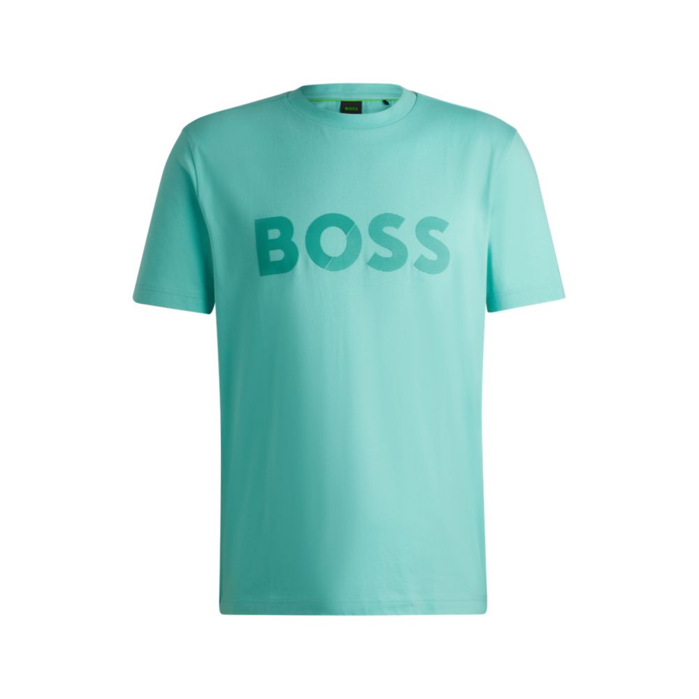 

Футболка из хлопкового джерси с большим логотипом BOSS, хаки