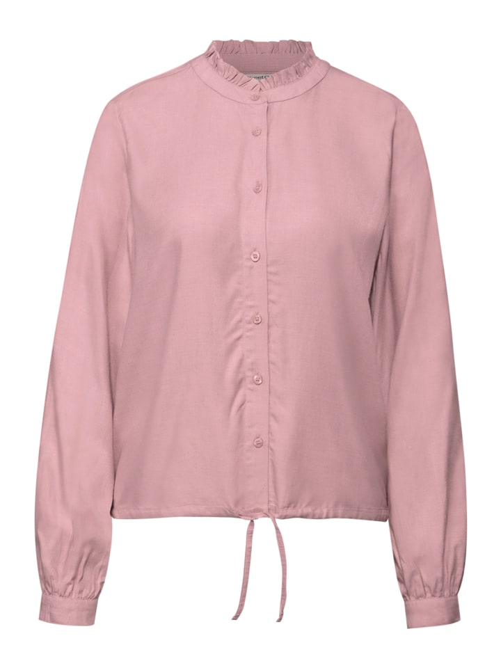 

Меланжевая блузка на пуговицах с оборками в цвете Powder Pink Mel. Street One