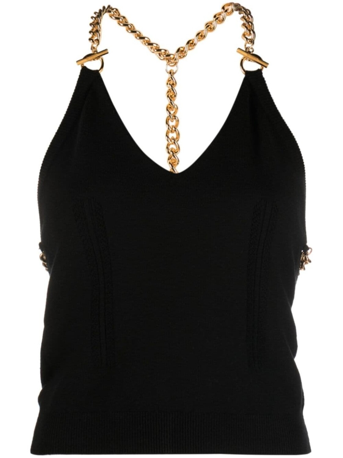 

Moschino топ из вирджинской шерсти с цепочками, черный