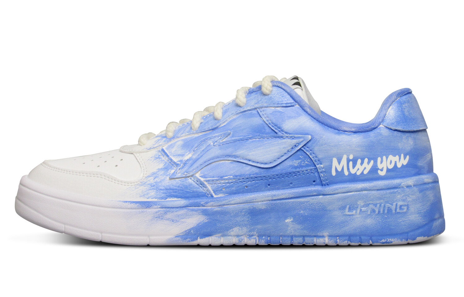 

Кроссовки LINING Wave Skateboarding Shoes Men Low-top White/Royal Blue, красный
