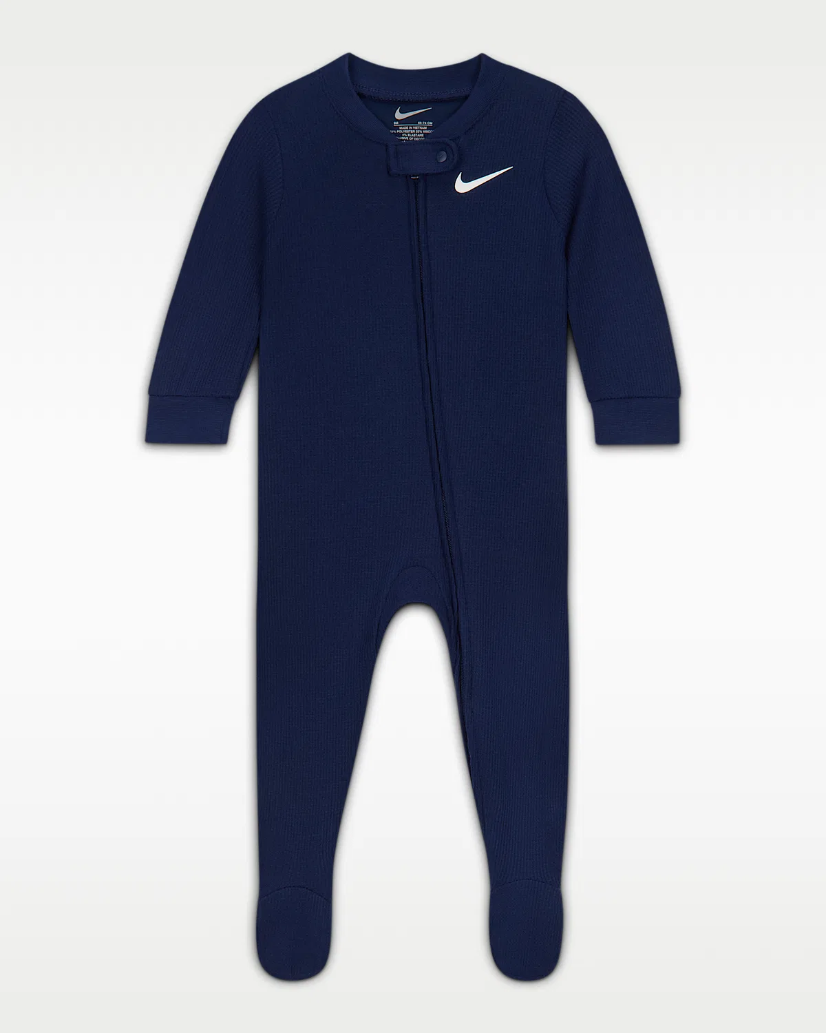 Baby Viscose Waffle Knit Footed Coverall Nike, Midnight Navy