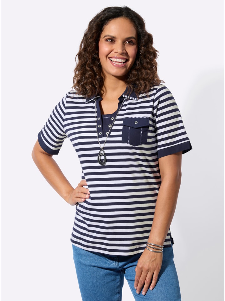 

Рубашка-поло в синюю и белую полоску WITT WEIDEN