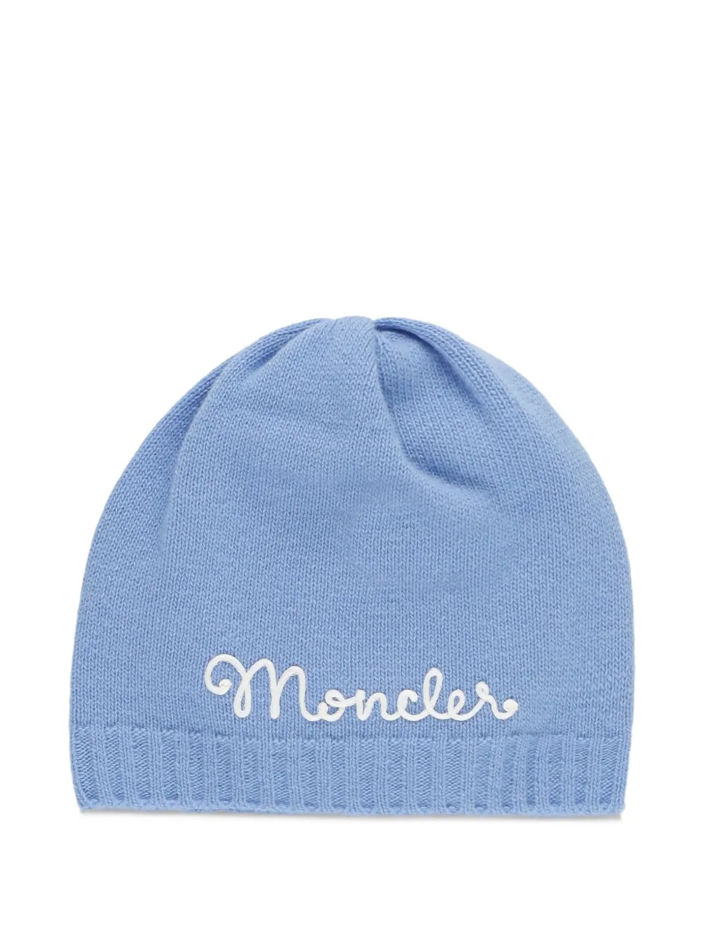 

Шапка бини с вышитым логотипом Moncler Enfant, синий