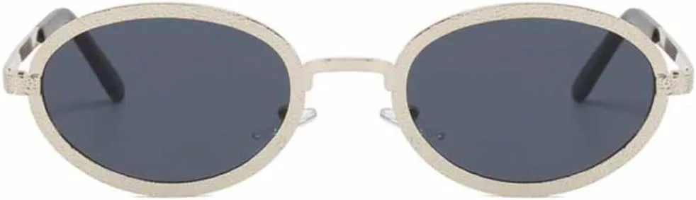 

Солнцезащитные очки с защитой UV400 | Овальная металлическая оправа | для женщин и мужчин, для занятий спортом на открытом воздухе и вождения DSVIGF, Gold Dark Gray