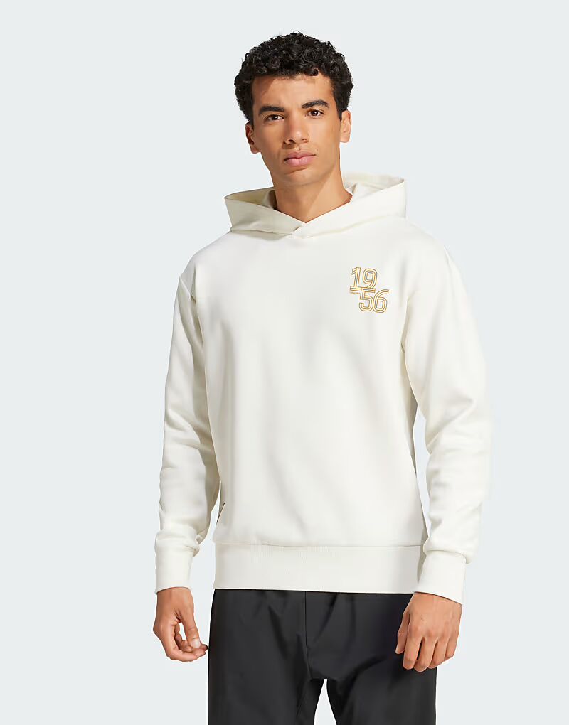 

Adidas performance Real madrid толстовка с капюшоном двойного плетения в цвете off white