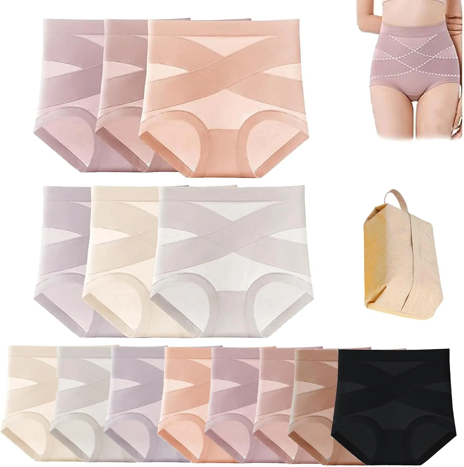 Контрольные трусы с высокой талией, 6pcs